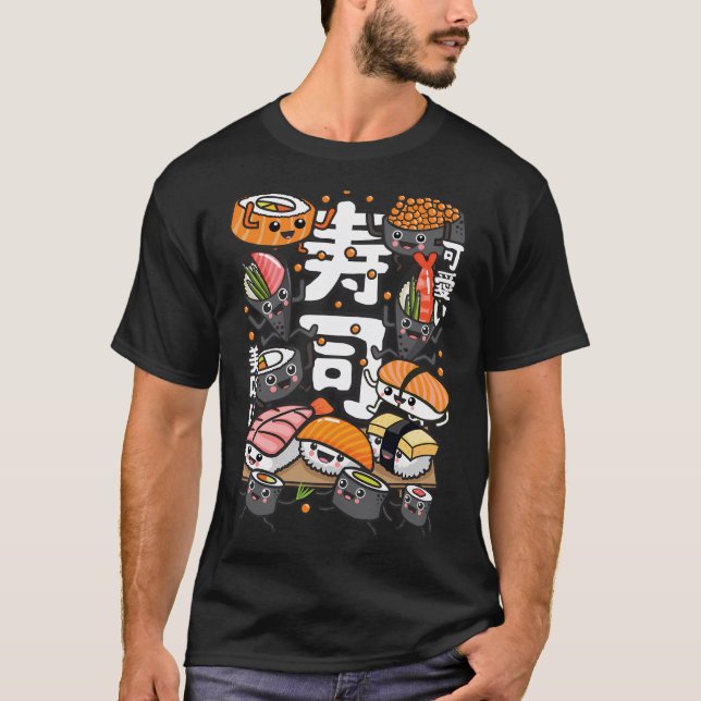Sushi Kawaii T Shirt (Framsida)