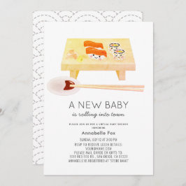 Sushi Kawaii Virtuell babyvisningsprogram Inbjudningar