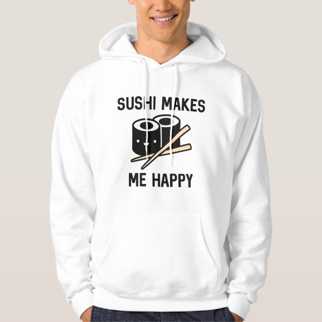 Sushi Makes Me Lycklig Hoodie (Framsida)