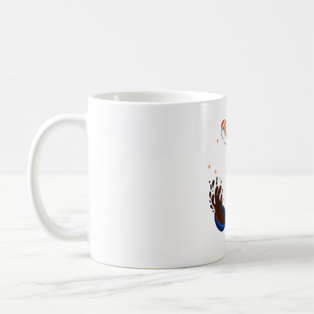 Sushi Makes Me Lycklig Kaffemugg (Vänster)