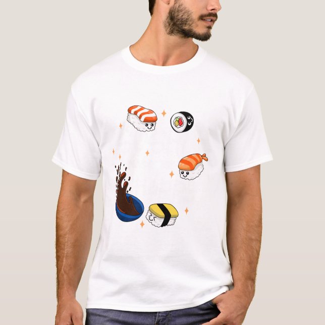 Sushi Makes Me Lycklig T Shirt (Framsida)
