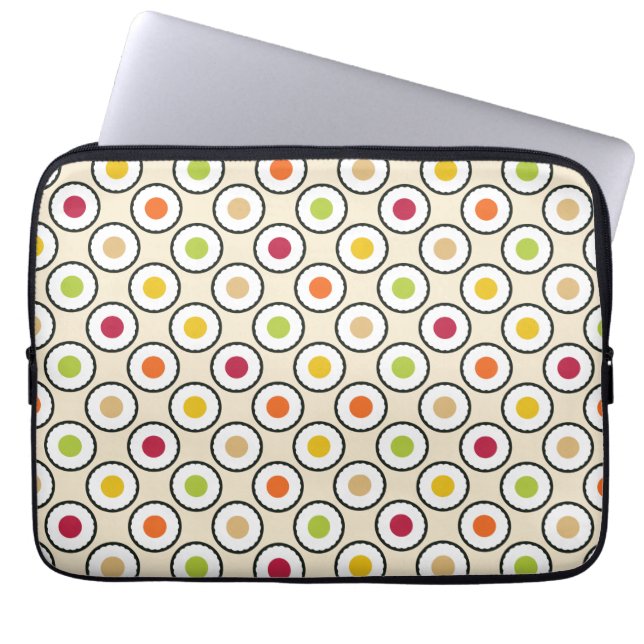 Sushi Maki Polka dots Laptop Fodral (Framsidan)
