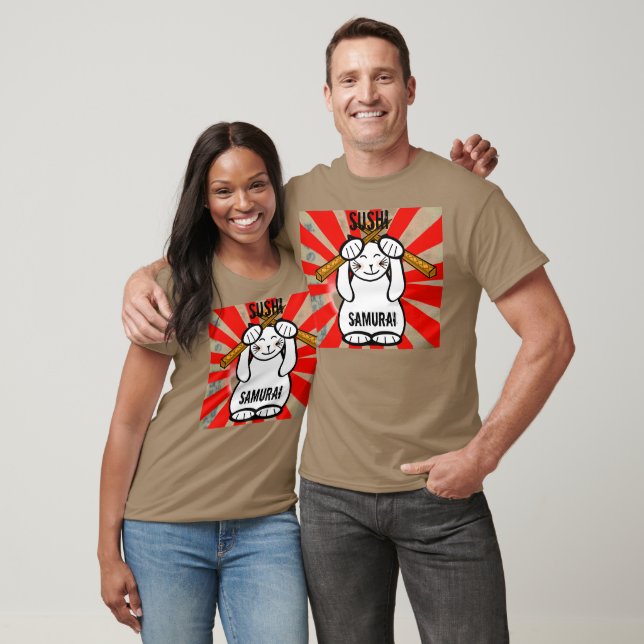 Sushi Maneki Neko? Samurai T-shirt (Unisex)