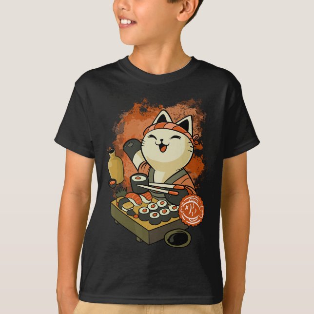 Sushi Master Cat T Shirt (Framsida)
