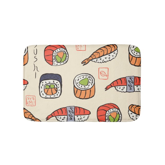 Sushi-mat, sömlös utformning av mönster. badrumsmatta (Framsidan)