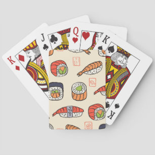 Sushi-mat, sömlös utformning av mönster. casinokort