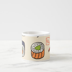 Sushi-mat, sömlös utformning av mönster. espressomugg