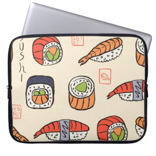 Sushi-mat, sömlös utformning av mönster. laptop fodral