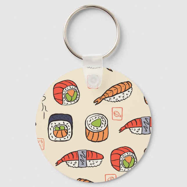 Sushi-mat, sömlös utformning av mönster. nyckelring (Framsida)