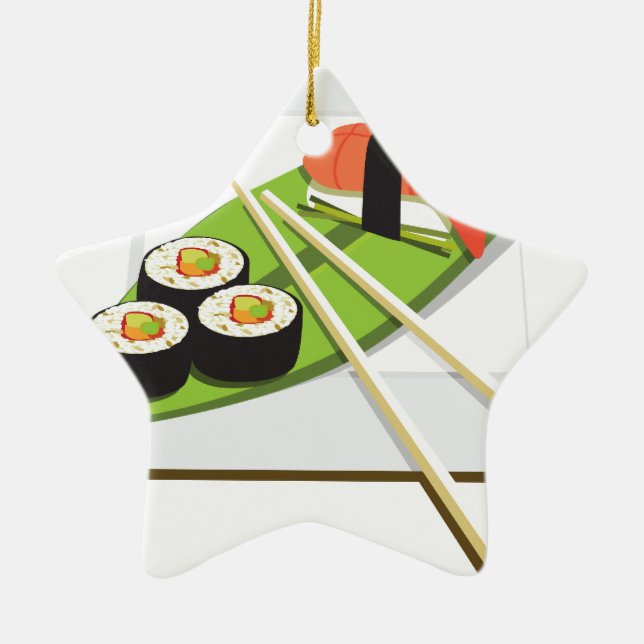 Sushi Meal Julgransprydnad Keramik (Framsidan)