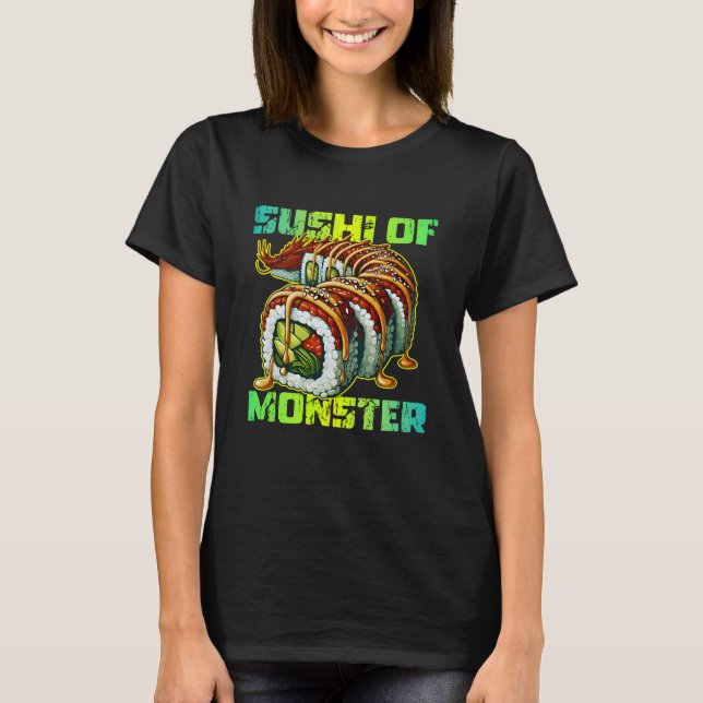 sushi med monsterdesign t shirt (Framsida)