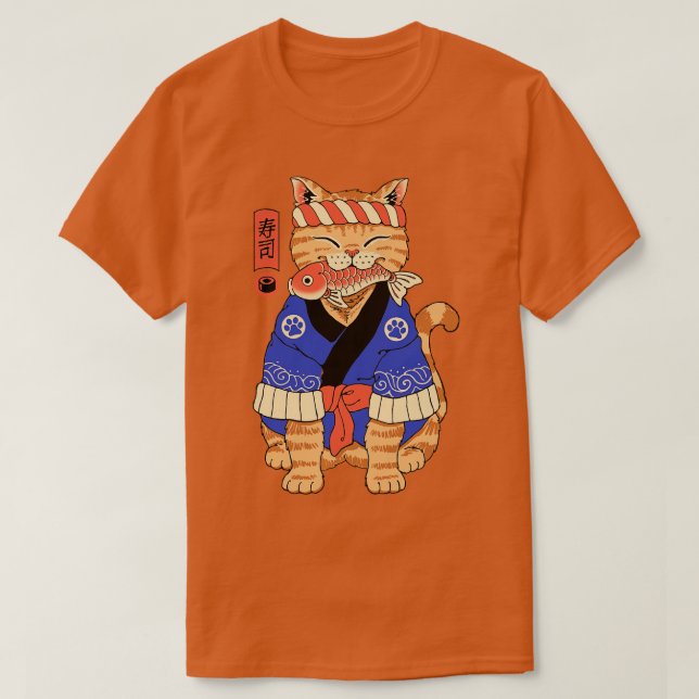 Sushi Meowster Cat T Shirt (Design framsida)