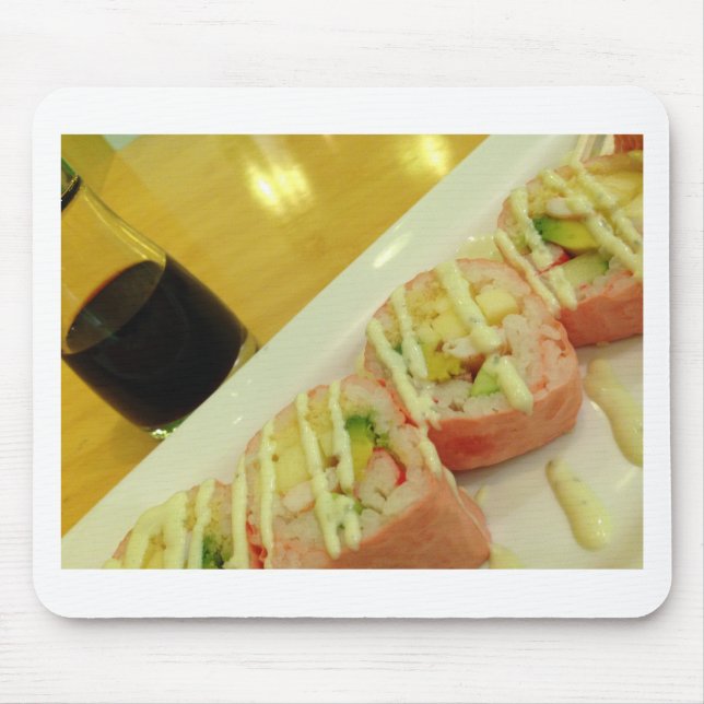 Sushi Middag Fisk Ris Hälsosam Kost Musmatta (Framsidan)
