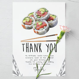 Sushi Modern Vuxen Birthday Tack Kort