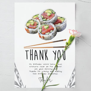 Sushi Modern Vuxen Birthday Tack Kort