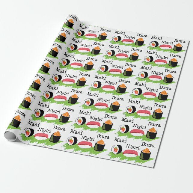 Sushi Namn Presentpapper (Utrullad)