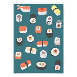 Sushi Nigiri Maki Roll Fototryck