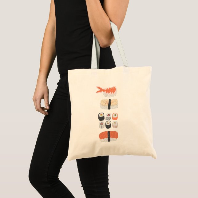 Sushi Nigiri Maki Roll Japansk Food Art Tote Bag Tygkasse (Framsida (produkt))