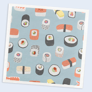 Sushi Nigiri Maki Roll Mönster Pappersservett