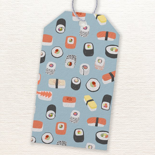 Sushi Nigiri Maki Roll Presentetikett (Japanese sushi fun food themed gift tag)