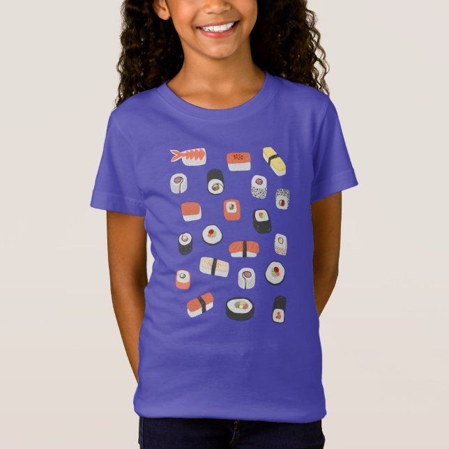 Sushi Nigiri Sashimi Maki Roll Namn T Shirt (Framsida)