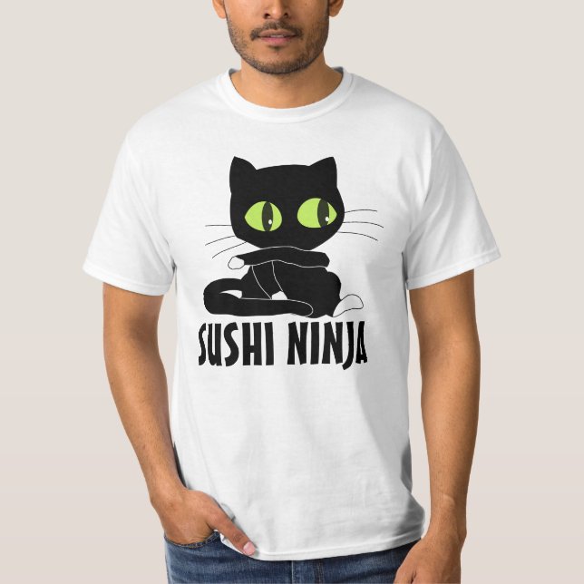 SUSHI NINJA CAT LUNGA T-shirts (Framsida)