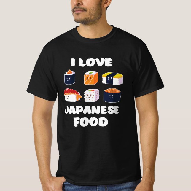 Sushi Noodles Anime Manga Funny Japan Otaku Outfit T Shirt (Framsida)
