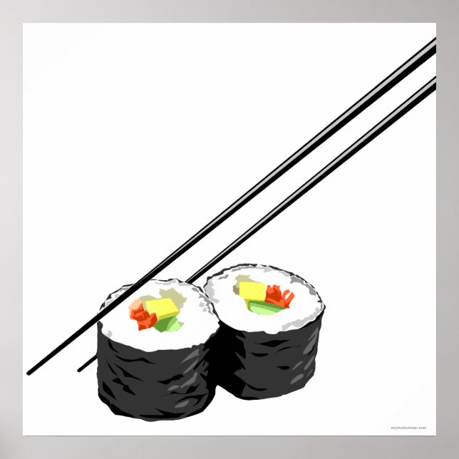 Sushi och Chopsticks Poster (Framsidan)