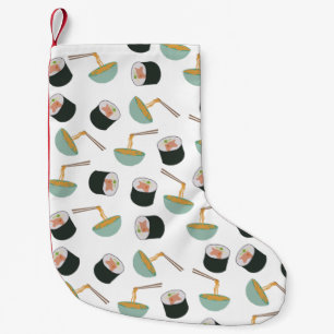 Sushi och Noodles Mönster Liten Julstrumpa