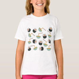 Sushi och Noodles Mönster T Shirt