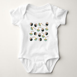 Sushi och Noodles Mönster T Shirt