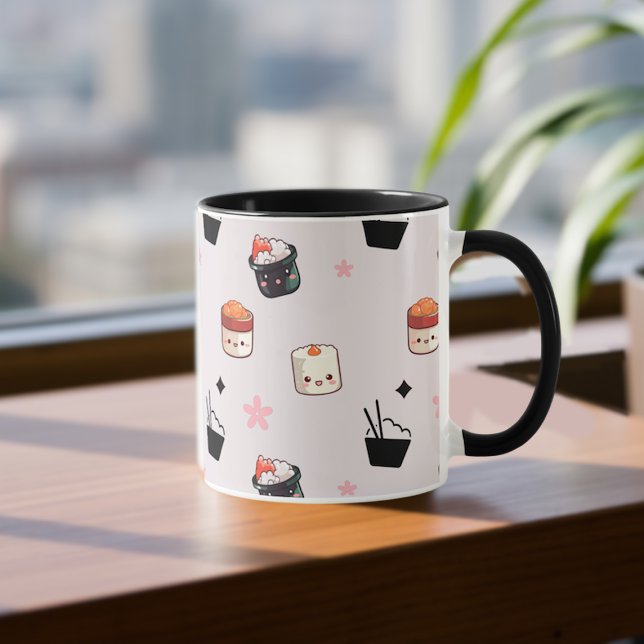 Sushi och Ris Kawaii Mugg (Skapare uppladdad)