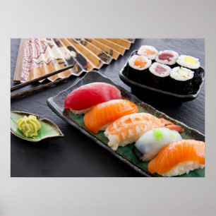 Sushi och rullar poster