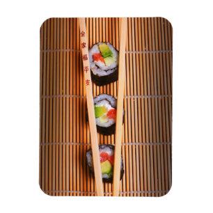 Sushi och träpinnar magnet