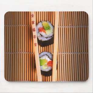 Sushi och träpinnar musmatta