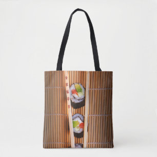 Sushi och träpinnar tygkasse