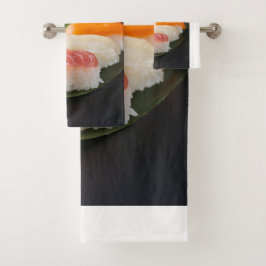  Sushi on a Leaf - Japanese Nigiri Towel