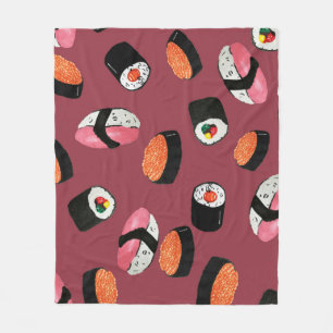 Sushi Onigiri Rolls: Sömlös illustration Fleecefilt