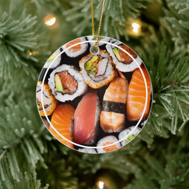 Sushi Ornament med meddelande och datum på baksida (Träd)