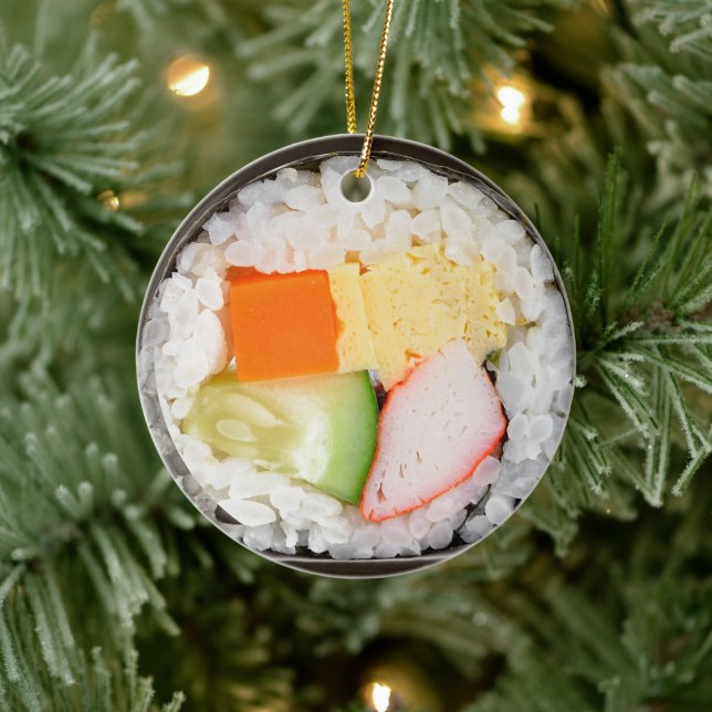 Sushi Ornament med meddelande och datum på baksida (Träd)