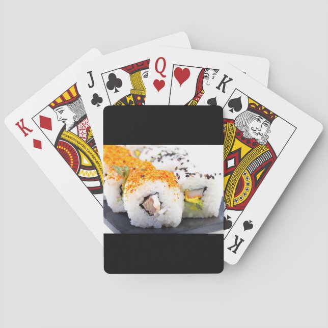 Sushi på en platta casinokort (Baksidan)