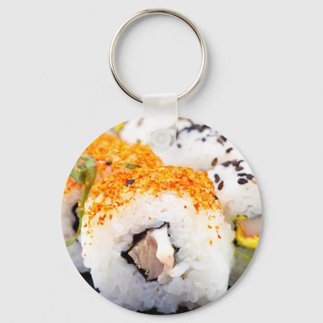 Sushi på en platta nyckelring (Framsida)