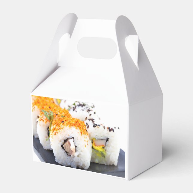 Sushi på en platta presentaskar (Baksidan Sidan)