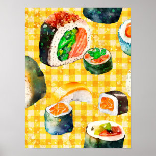 Sushi på min vägg poster