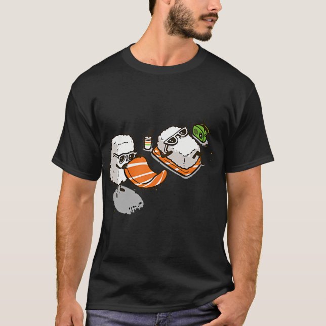 sushi på stranden t shirt (Framsida)