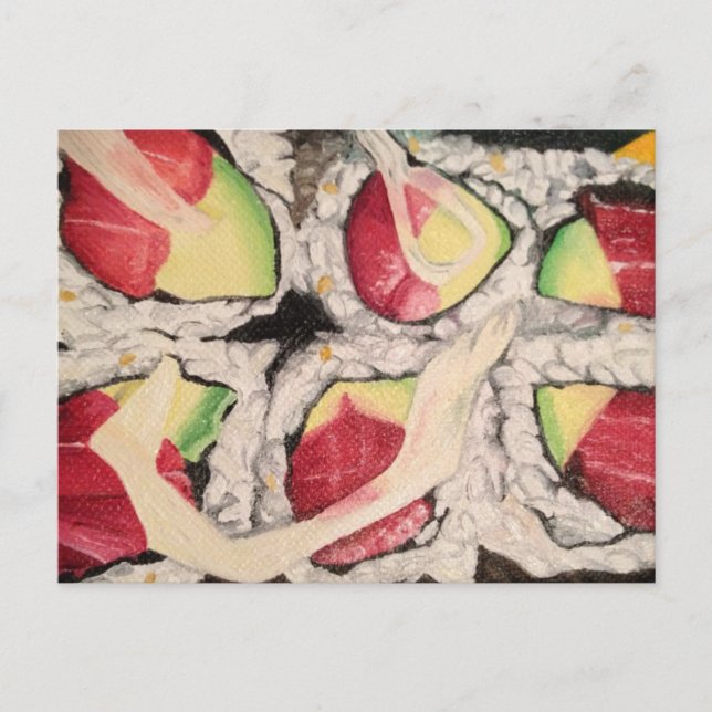 Sushi Painting Postcard Vykort (Framsida)