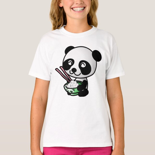 SUSHI PANDA BEAR CUTE GIRLS T-SHIRTS (Framsida)