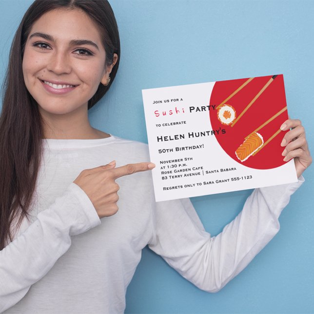 Sushi Party Anpassningsbar-inbjudan Inbjudningar (Skapare uppladdad)