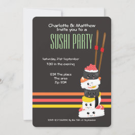 Sushi Party Cute Kawaii Personalize japanska Inbjudningar