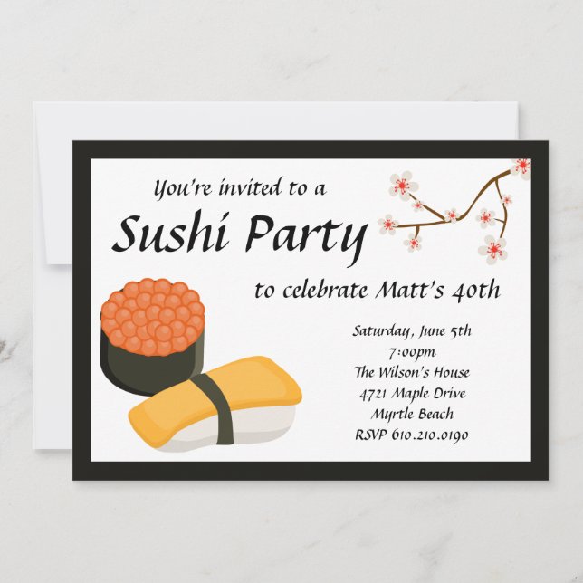 Sushi Party-inbjudan Inbjudningar (Framsida)